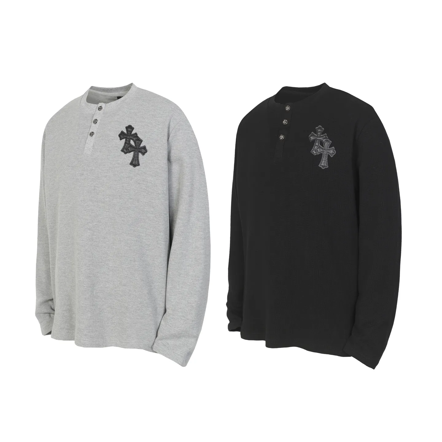 P260 -Chrome Hearts/Chrome Hearts Waffle Basic Cross ✝️Appliqué embroidered long-sleeved T-shirt -High weight, high density and high quality. The wool is soft, delicate and skin-friendly. It feels soft and silky. It has excellent warmth and skin-friendly properties.